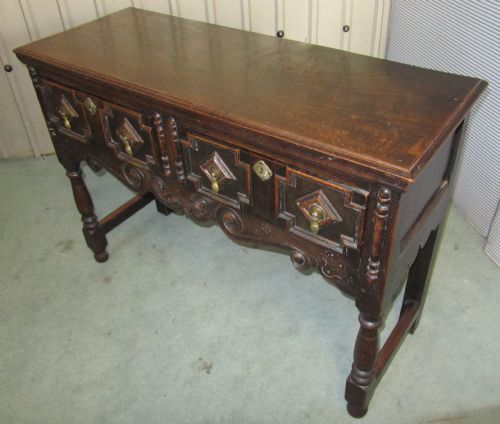 fig 2. An Early Victorian Oak Cottage size Carved Dresser Base