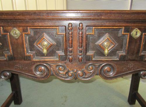 fig 3. An Early Victorian Oak Cottage size Carved Dresser Base