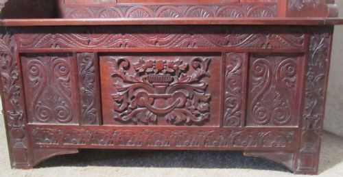 fig 2.  Carved High Back Carved Welsh Settle 