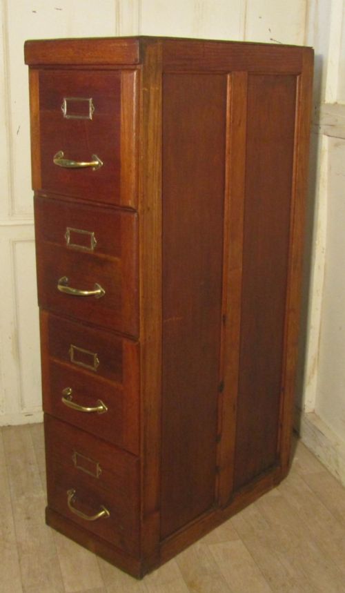 fig 2. A Large Art Deco 4 Drawer Oak Filing Cabinet