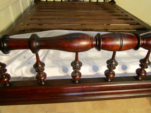 fig 3. Exceptional Quality Colonial Style Carved Mahogany 4 Poster Double Bed