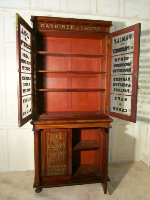 fig 3. Victorian Mahogany Sign Painted Chemist’s Cupboard
