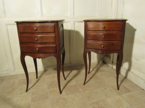 Pair of 19th Century French Oak Bedside Cabinets