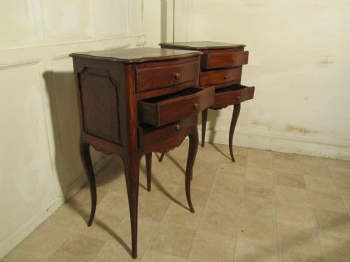 fig 1. Pair of 19th Century French Oak Bedside Cabinets
