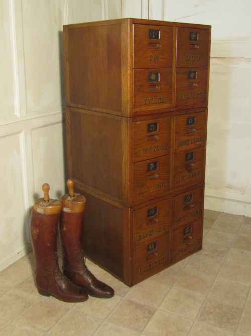 fig 2. Filing Cabinet, Bankers Drawers with Gold Lettering, Coffee tables