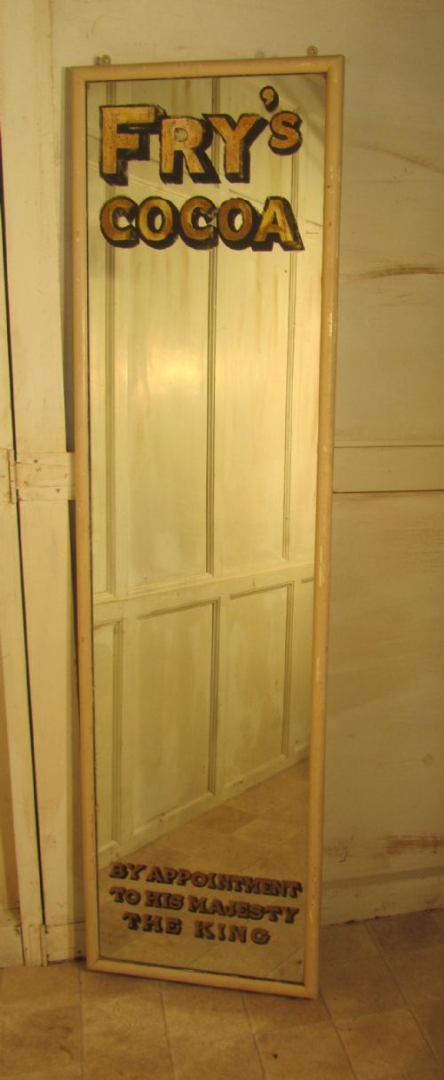 Large Edwardian Sweet Shop Advertising Mirror, Fry’s Chocolate