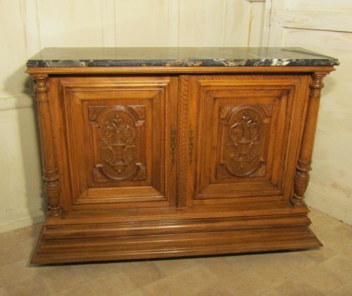 French Gothic Carved Oak Cupboard or Sideboard