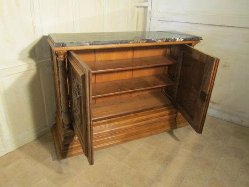 fig 1. French Gothic Carved Oak Cupboard or Sideboard