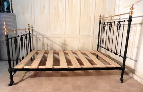 fig 1. Victorian Art Nouveau Brass and Iron Double Bed