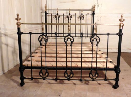 fig 2. Victorian Art Nouveau Brass and Iron Double Bed