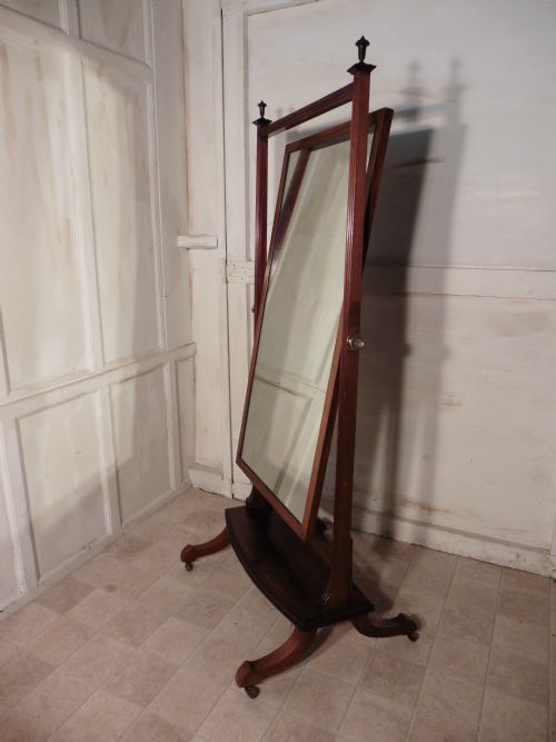 fig 1. Edwardian Inlaid Mahogany Cheval Mirror