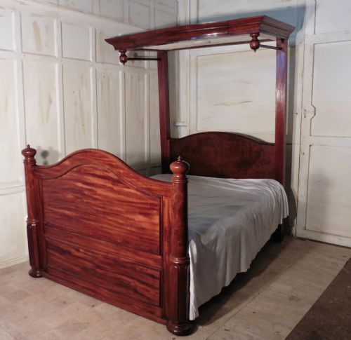 Victorian Flame Mahogany 5ft Half Tester Bed