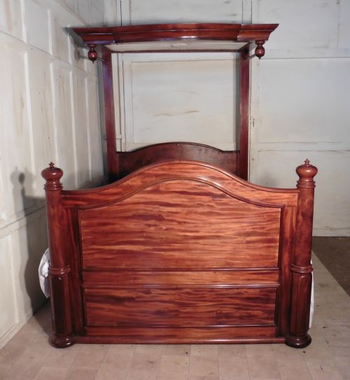 fig 1. Victorian Flame Mahogany 5ft Half Tester Bed
