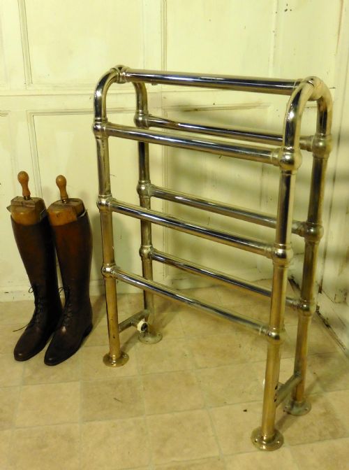 Heavy Solid Brass Chromed Towel Rail Radiator