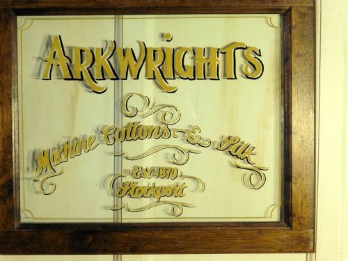 fig 1. Sign Written Window from Arkwrights Haberdashers, Shop Display