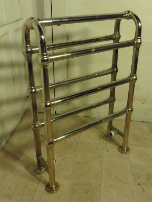 fig 1. Heavy Solid Brass Chromed Towel Rail Radiator