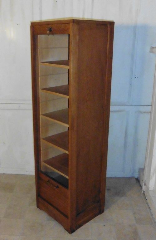 fig 2. A French Tambour Fronted Oak Art Deco Filing Cabinet