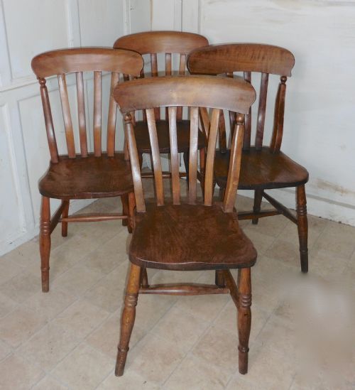 Set of 4 Beech & Elm Country Kitchen Dining Chairs