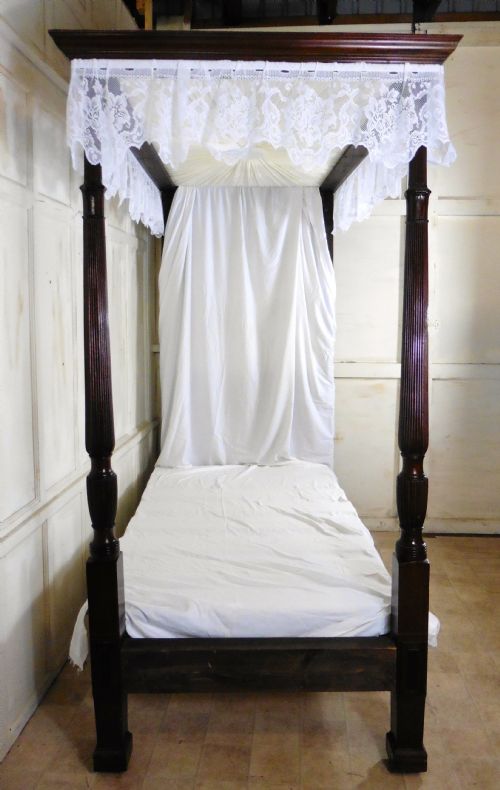 fig 2. Charming Victorian Single Mahogany Four Poster Bed
