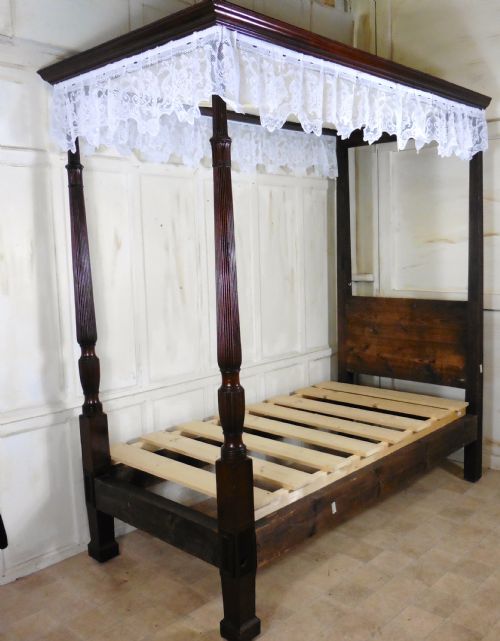 fig 3. Charming Victorian Single Mahogany Four Poster Bed