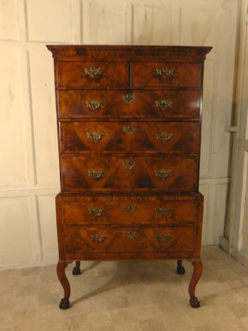 Georgian 18th Century Walnut Chest on Stand, Chest on Chest