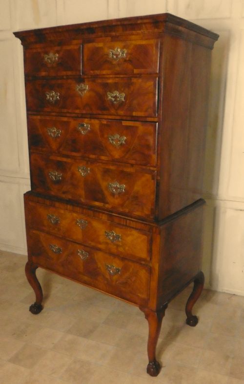 fig 2. Georgian 18th Century Walnut Chest on Stand, Chest on Chest