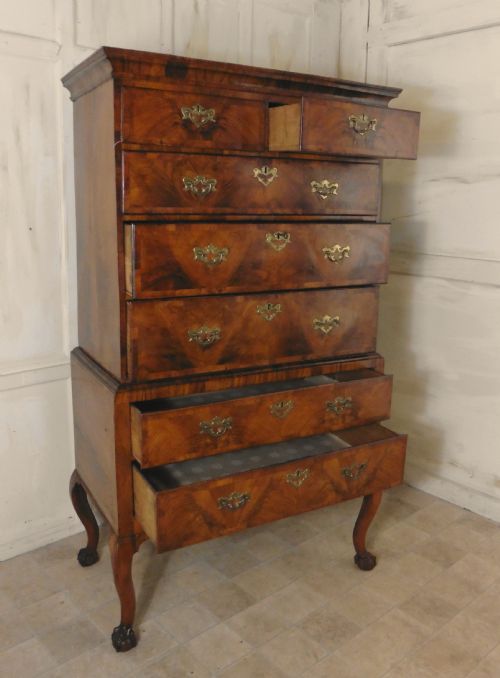 fig 3. Georgian 18th Century Walnut Chest on Stand, Chest on Chest