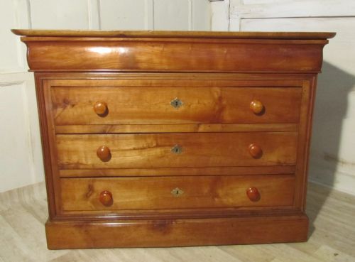 French Empire Style Cherry Commode or Chest of Drawers Dating from 1880
