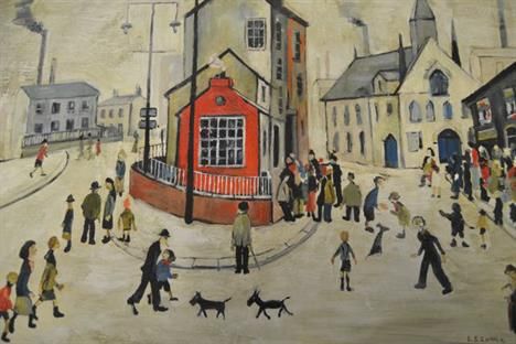 fig 3. Acrylic on Canvas “A Street in Clitheroe” by John Anderson after L.S.Lowry
