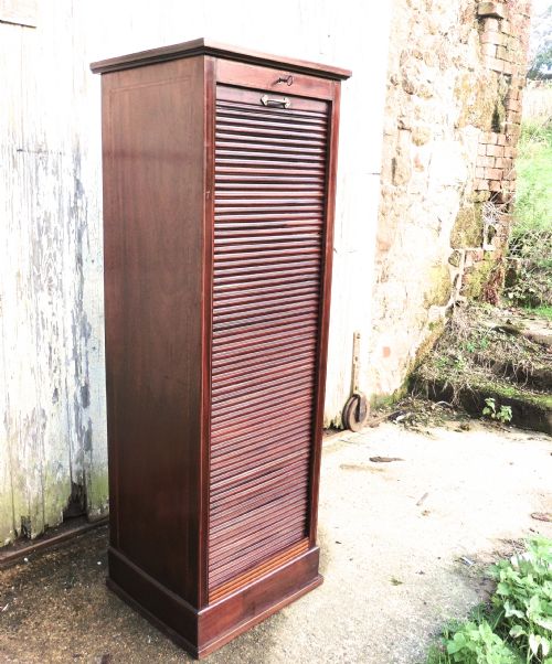 fig 2. Edwardian Inlaid Mahogany Tambour Filing Cabinet