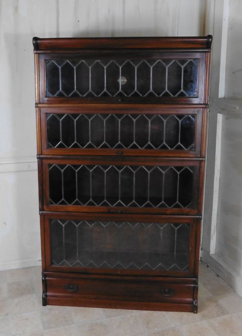 4 Stack Mahogany Globe Wernicke Barristers Bookcase or Filing Cabinet