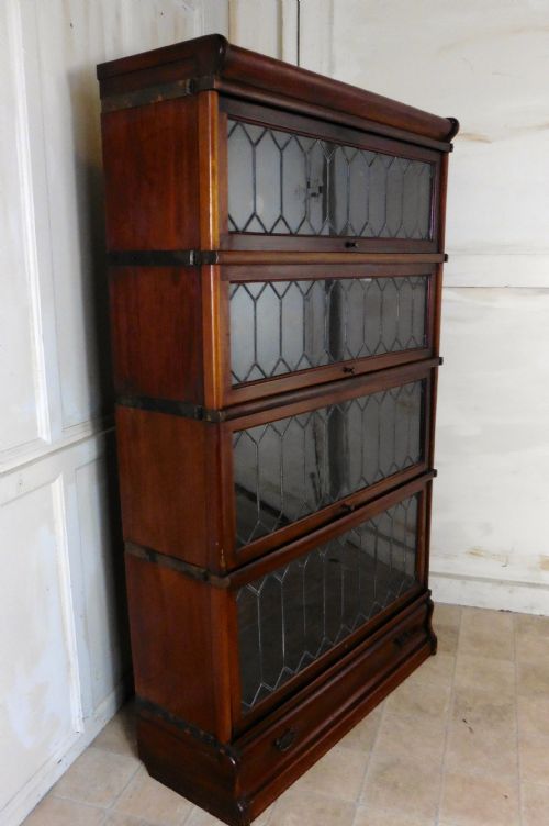 fig 2. 4 Stack Mahogany Globe Wernicke Barristers Bookcase or Filing Cabinet