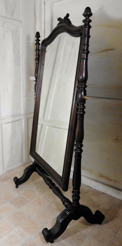 fig 2. Superb 19th Century Breton Oak Cheval Mirror  
