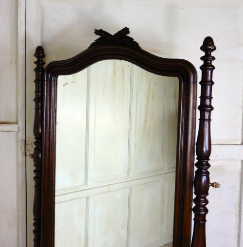 fig 3. Superb 19th Century Breton Oak Cheval Mirror  