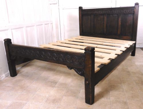 fig 2. A Superb Victorian Gothic Carved Oak Double bed