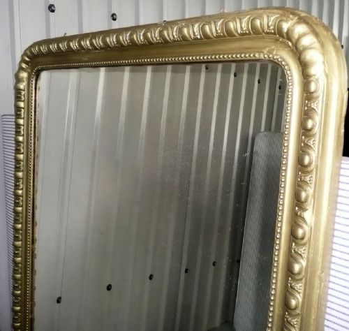 fig 1. A Large French Gilt Arched Over Mantle Mirror