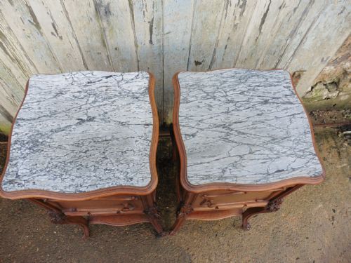 fig 2. A Pair of French 19th Century Walnut Bedside Cabinets  