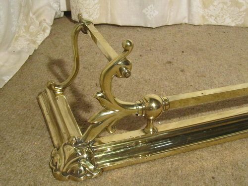 fig 1. Large Victorian Art Nouveau Brass Fender