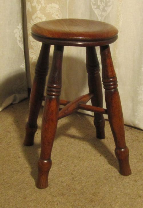 A Victorian Elm Farmhouse Kitchen Stool