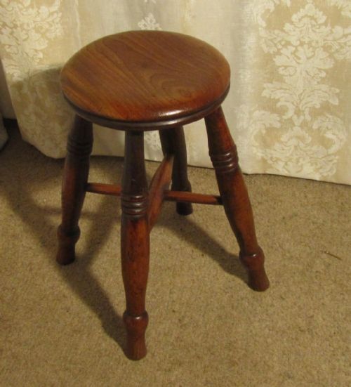 fig 1. A Victorian Elm Farmhouse Kitchen Stool