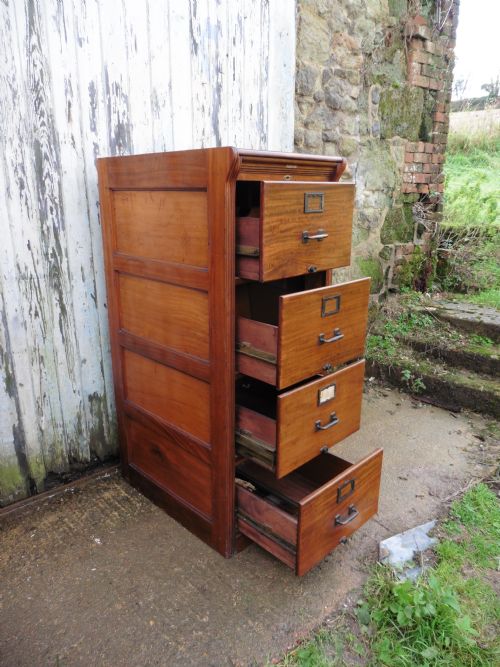 fig 2. Large Edwardian 4 Drawer Mahogany Filing Cabinet