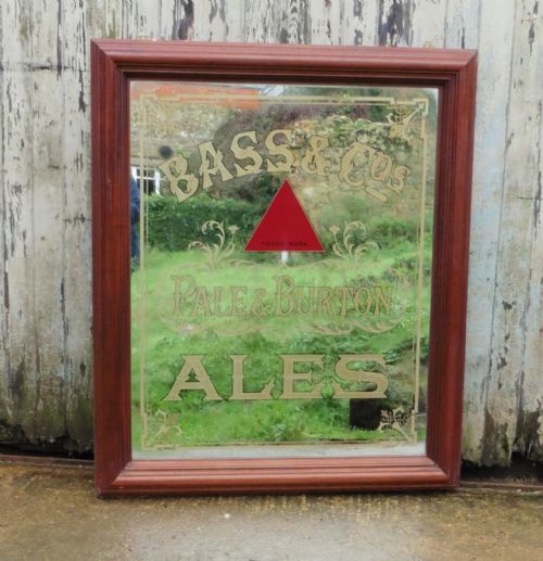 fig 2. A Large Bass & Co Advertising Mirror, Pub Mirror