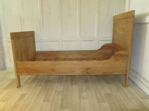 fig 2. A 19th Century French Rustic Pine Single Sleigh Bed