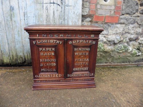 Victorian Mahogany Covent Garden Florists Cupboard, Shop Display Advertising