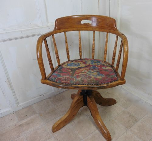 fig 2. Golden Oak Smokers Bow Office or Desk Chair