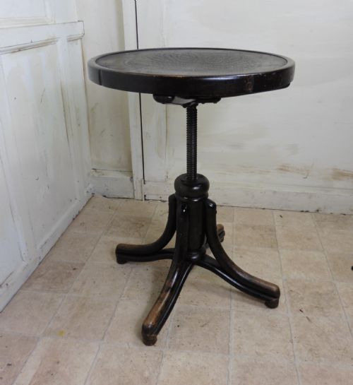 Large Swivelling Bentwood Stool, Piano Stool Desk Seat