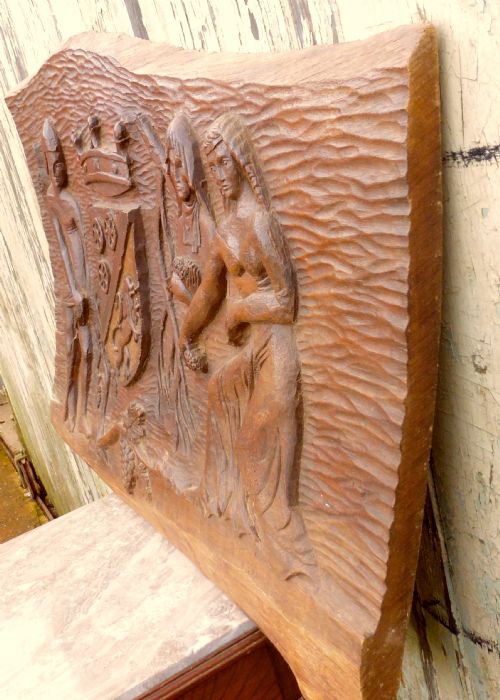 fig 2. A French Carved Panel from a Chateau Vineyard