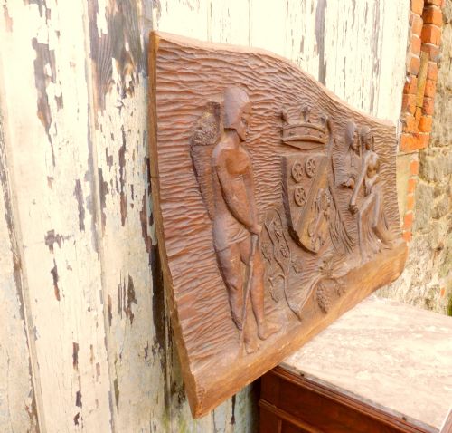 fig 3. A French Carved Panel from a Chateau Vineyard