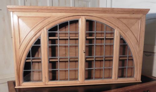 Unusual Arts & Crafts Leaded Glass Pine Cupboard