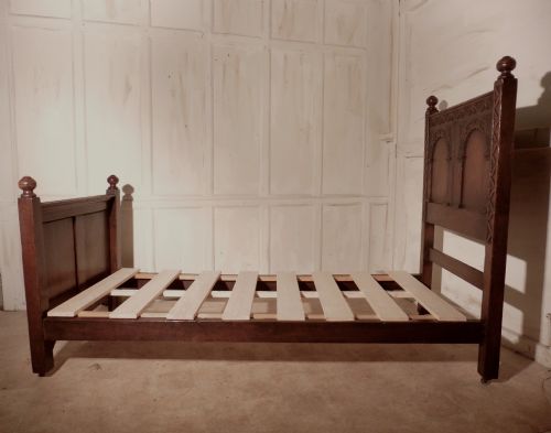 fig 2. A Superb Victorian Gothic Carved Oak Single Bed